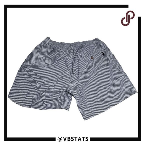 Chubbies Men's Striped Chambray Elastic Waist Chino Shorts Blue White Medium - Picture 2 of 8